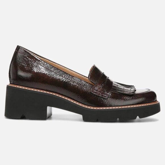 NEW Naturalizer Darcy Lightweight Lug Sole Patent Leather Loafers Cinnamon Brn 8 - Picture 2 of 12